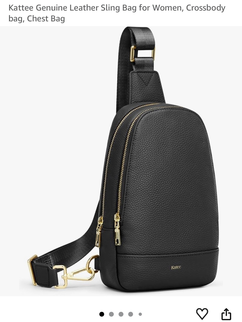 Kattee Black Leather Sling Bag